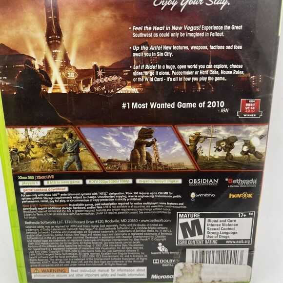 Fallout: New Vegas (Microsoft Xbox 360, 2010) Complete - Tested - Picture 4 of 9